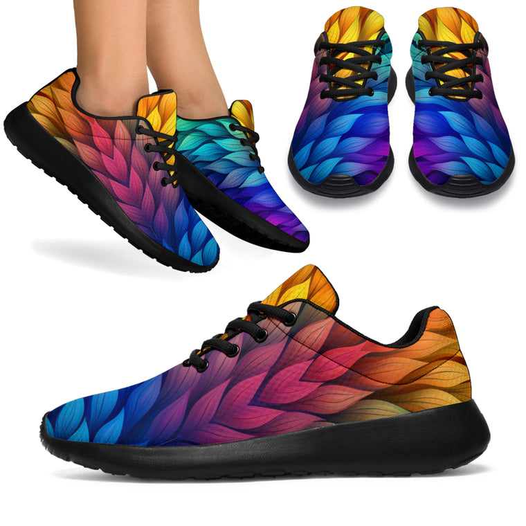 Rainbow feathers sport sneakers