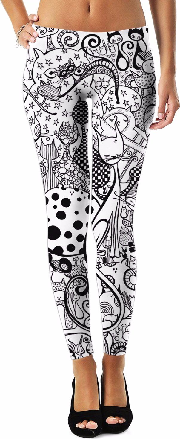 Leggings - Black & White Cats Leggings