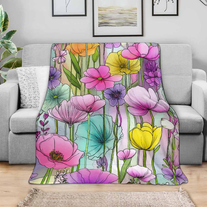 Spring Flowers Premium Blanket