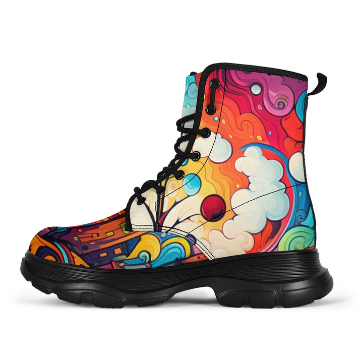 Happy Doodle Chunky Boots