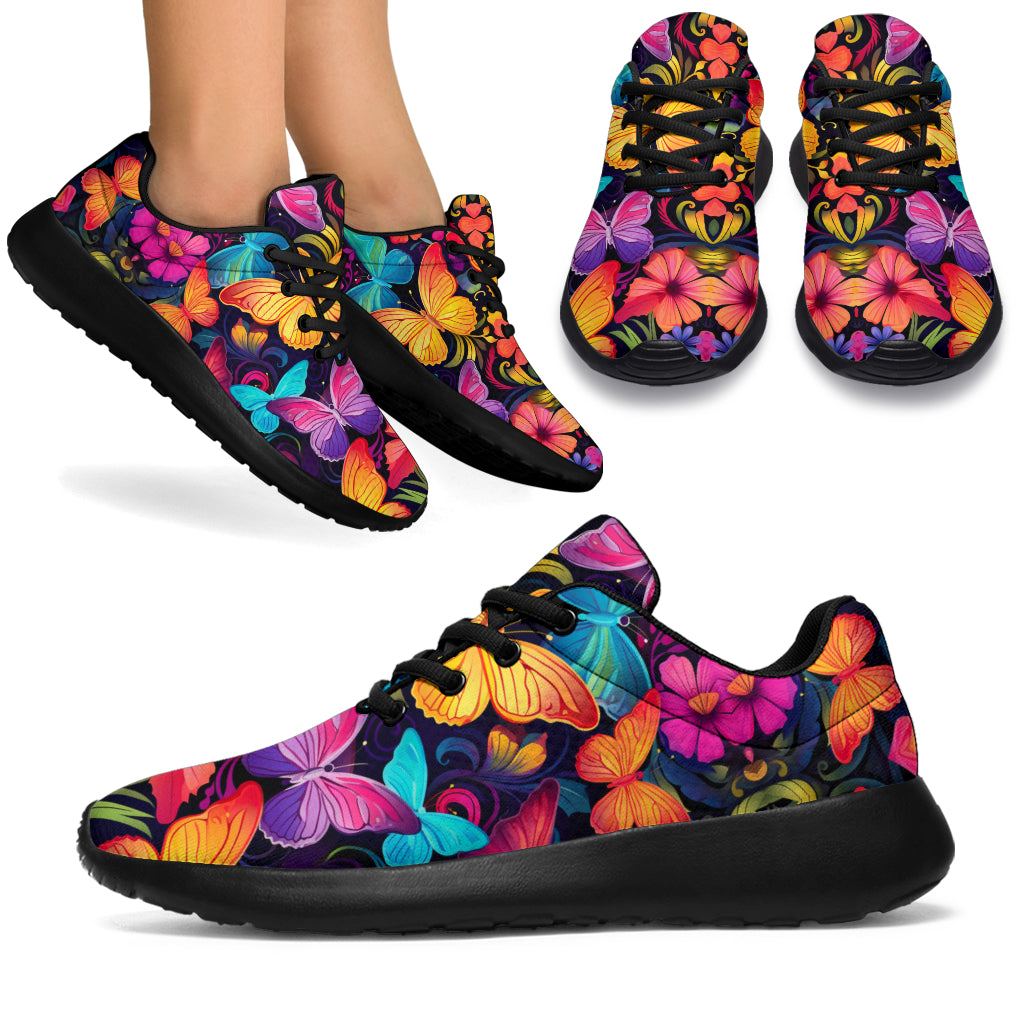 Colorful butterfly sport sneakers