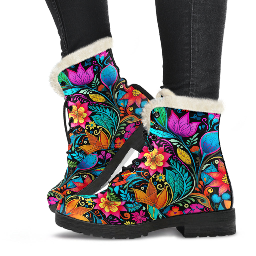 Happy floral winter boots