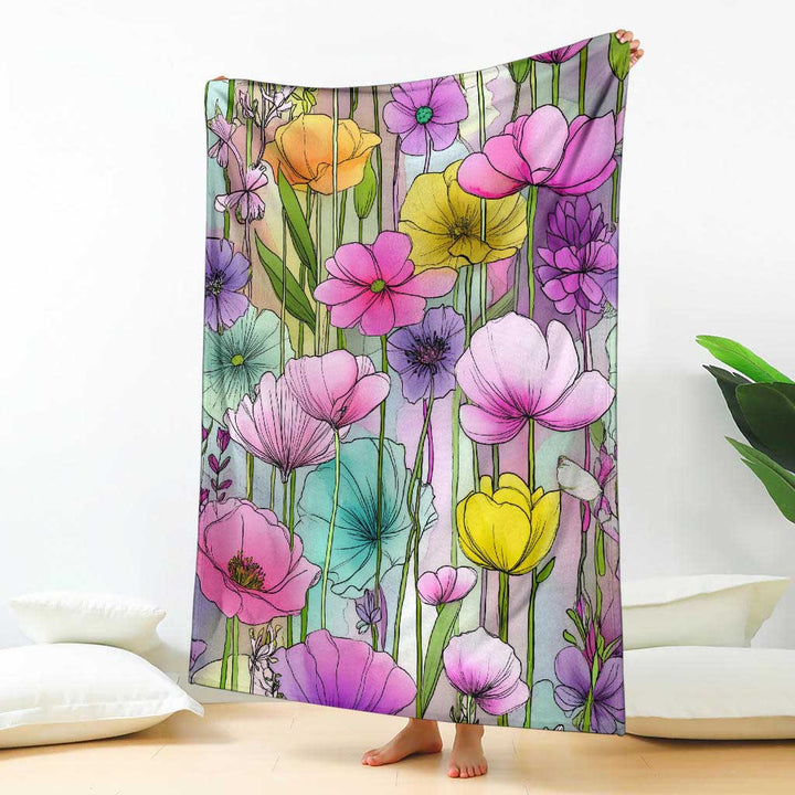 Spring Flowers Premium Blanket