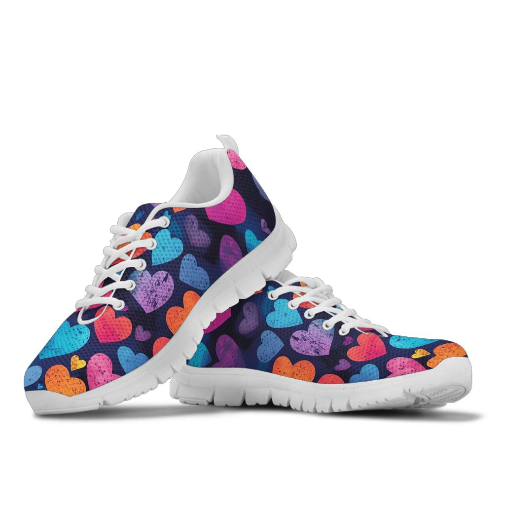 Colorful hearts Women's sneakers