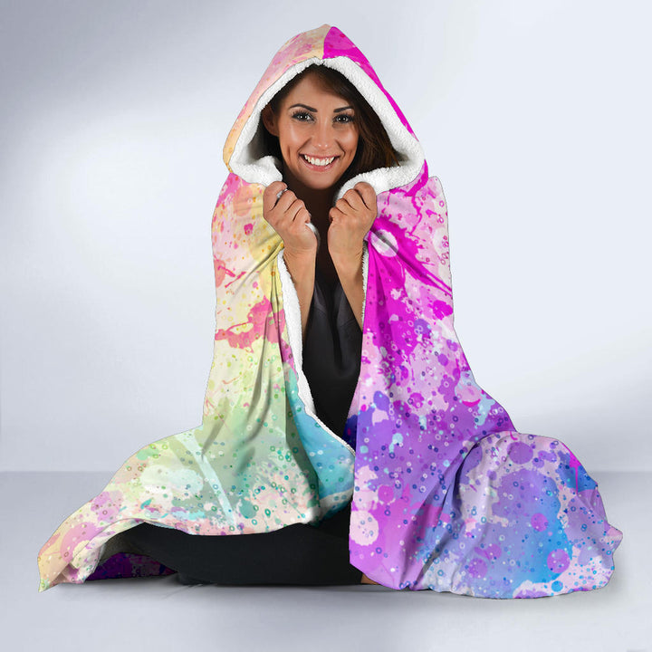 Colorful rain hooded blanket
