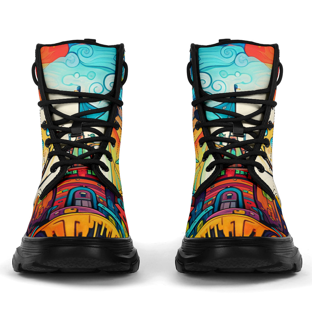 Happy Doodle Chunky Boots