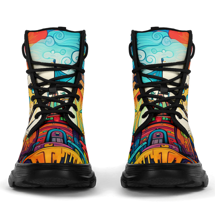 Happy Doodle Chunky Boots