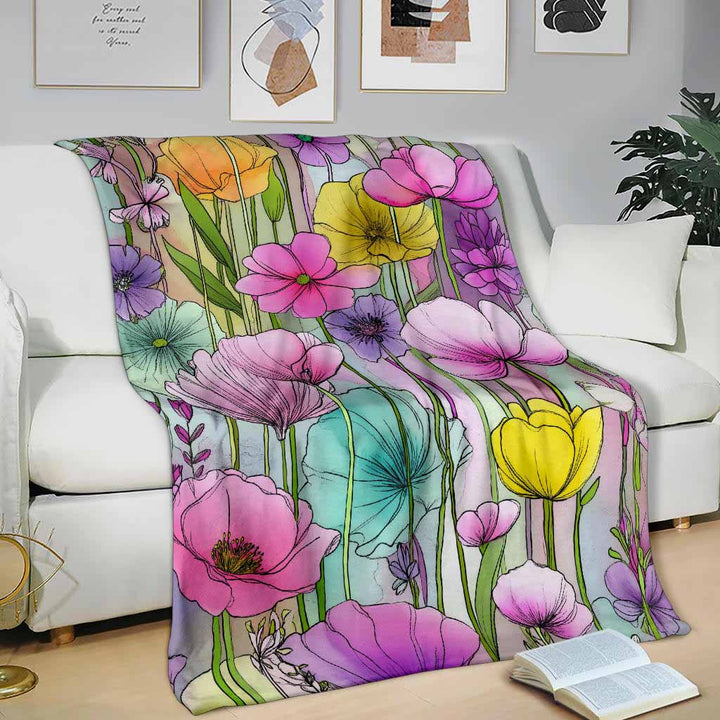 Spring Flowers Premium Blanket