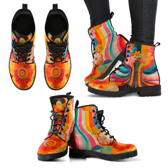 Hippie floral boots