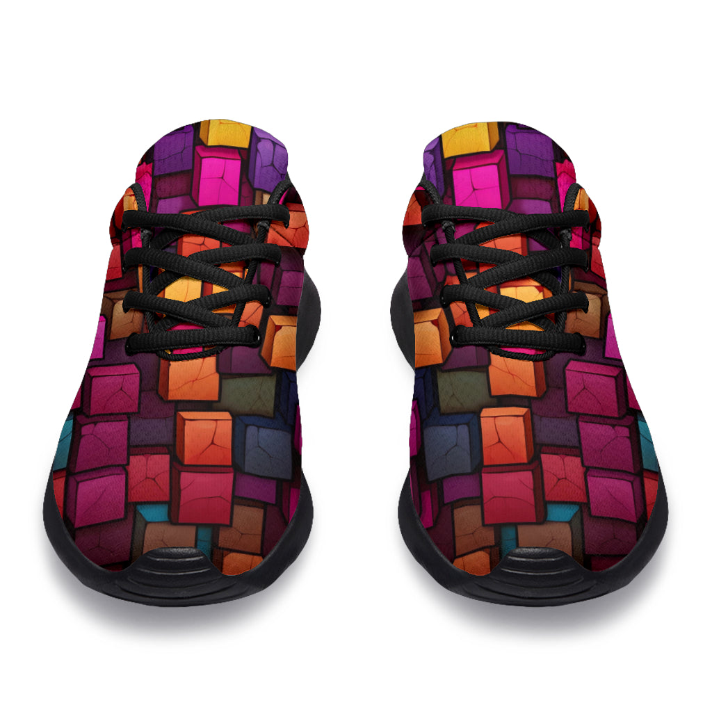 Colorful squares sport sneakers