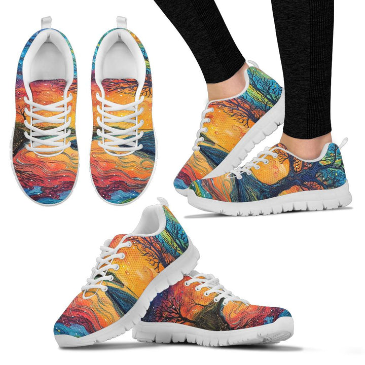 Colorful starry night Women's sneakers