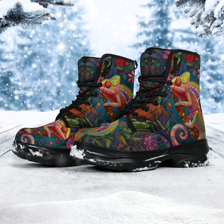 Chameleon chunky boots