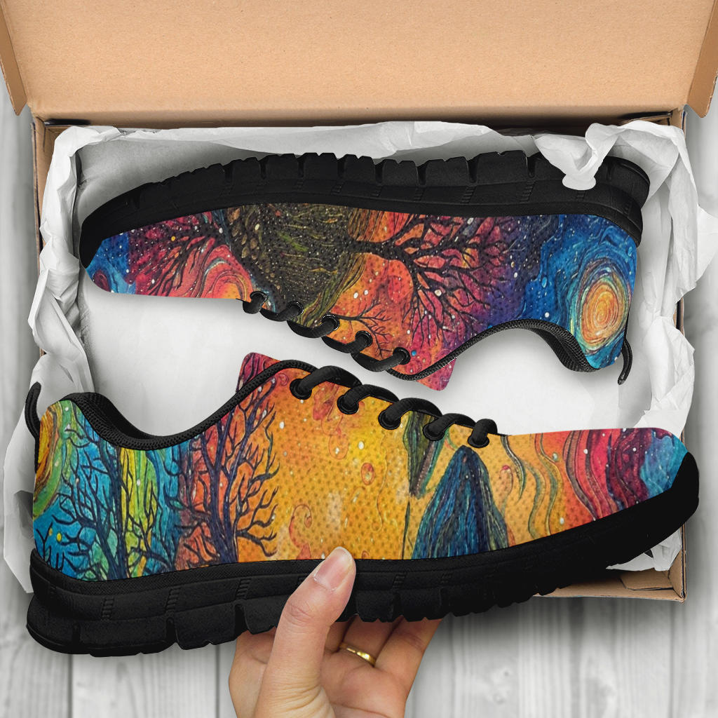 Colorful starry night sneakers