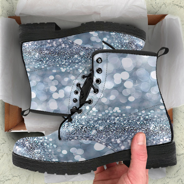 Silver glitter boots