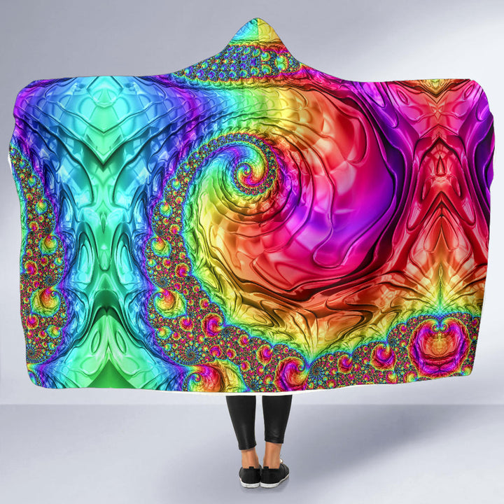 Rainbow hooded blanket