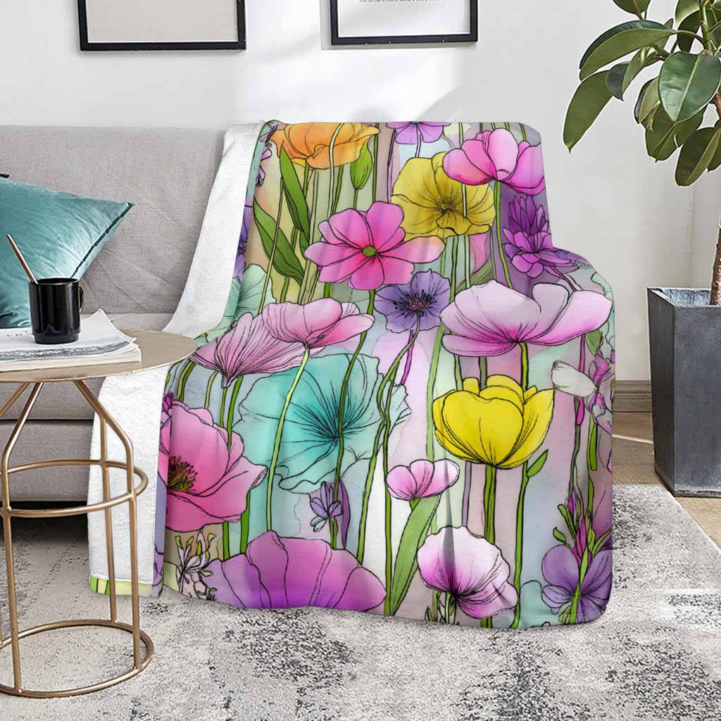 Spring Flowers Premium Blanket