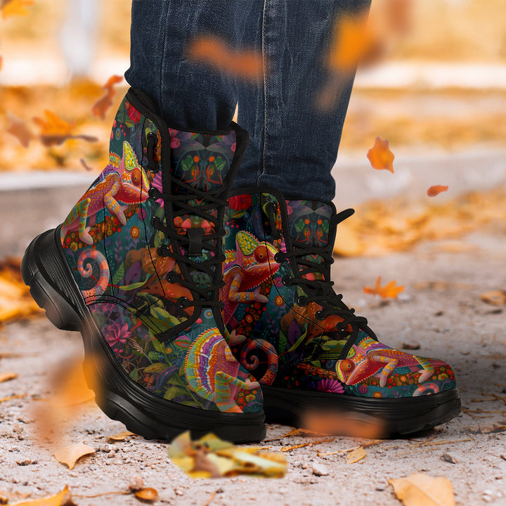 Chameleon chunky boots