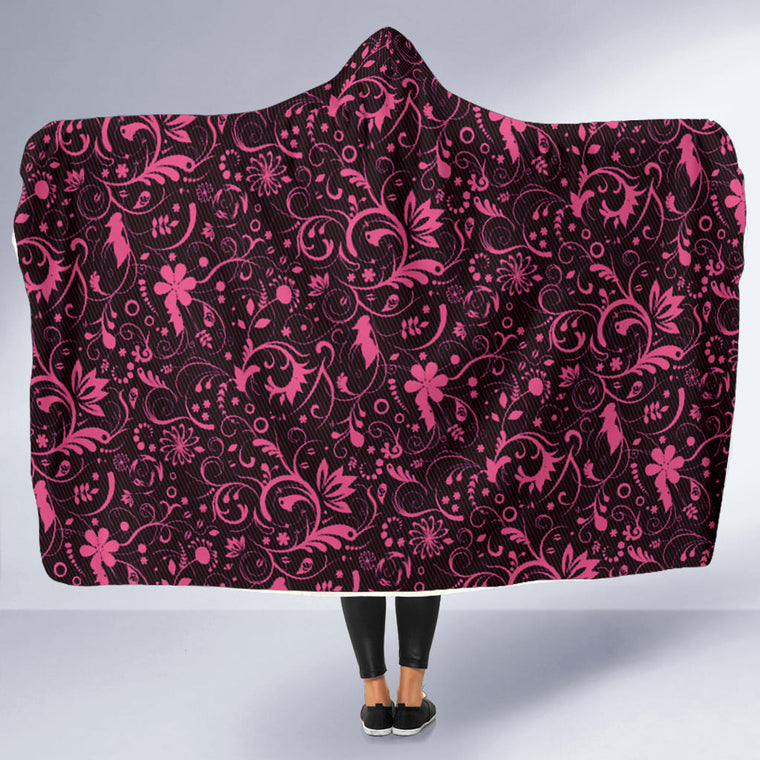 Pink love hooded blanket