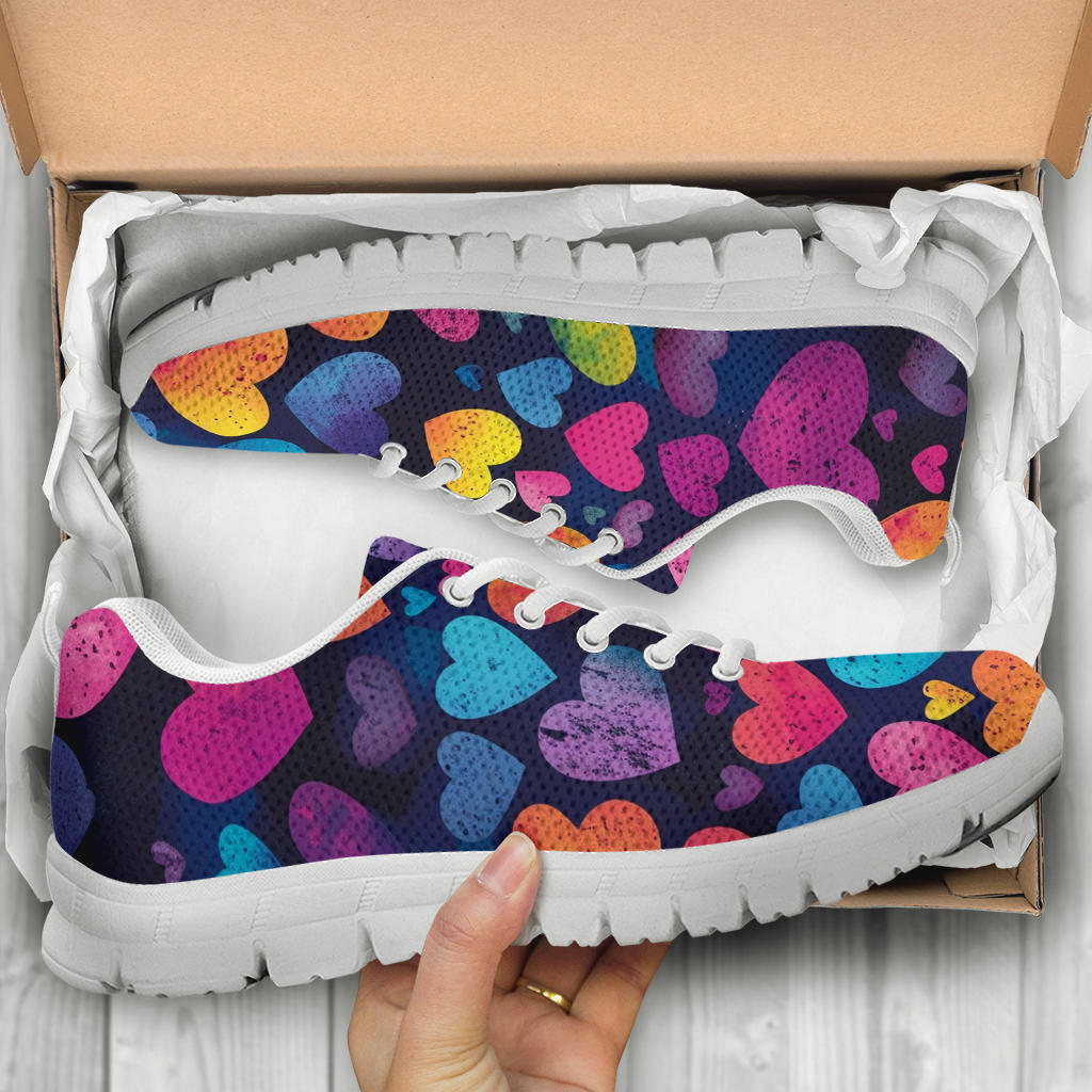 Colorful hearts Women's sneakers