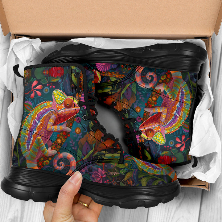 Chameleon chunky boots