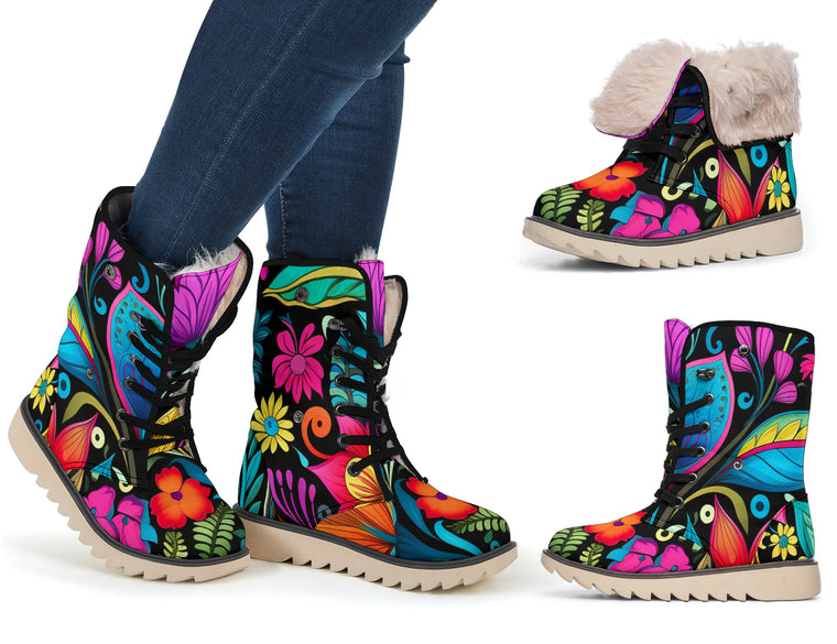 Happy Floral Polar Boots