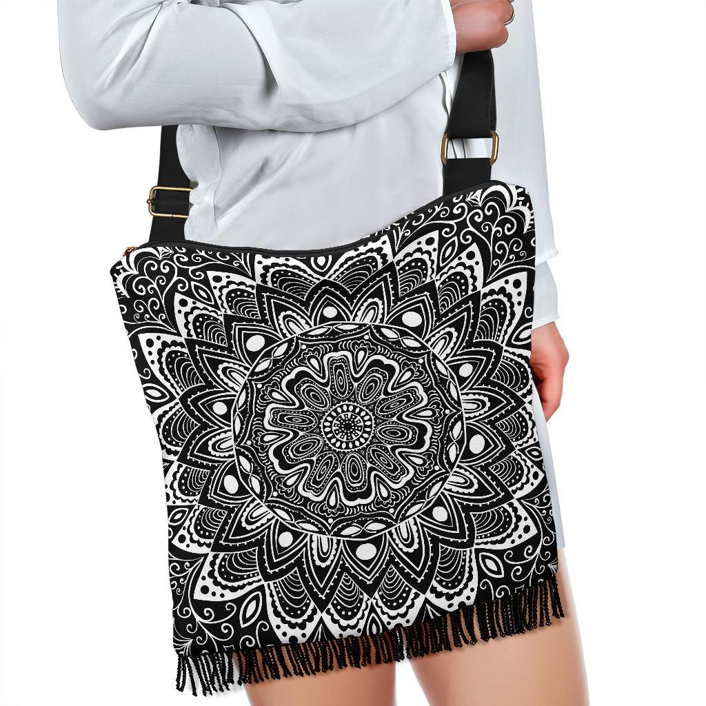 Bags - Black & White Mandala Crossbody Bag