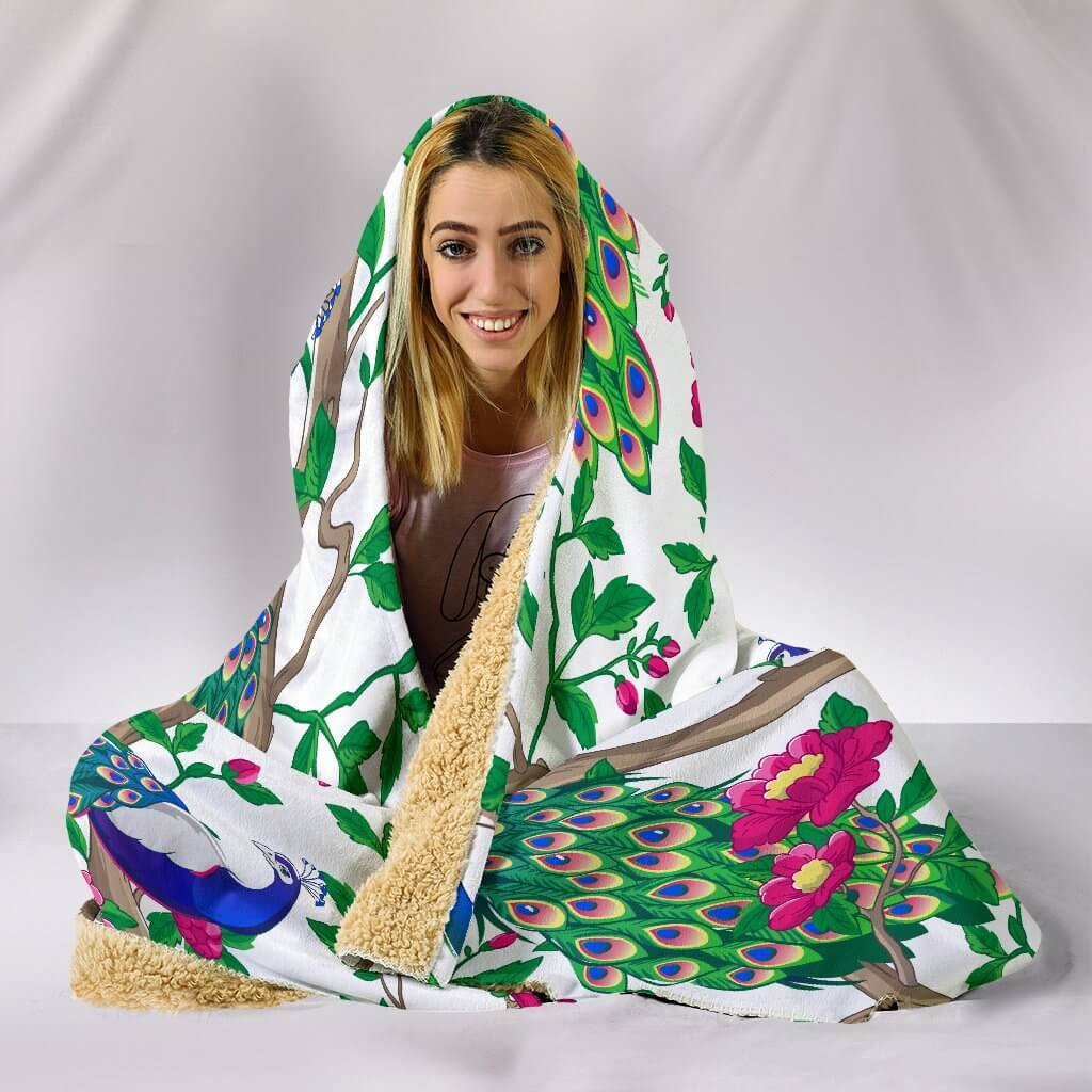 Beautiful Peacock Hooded Blanket