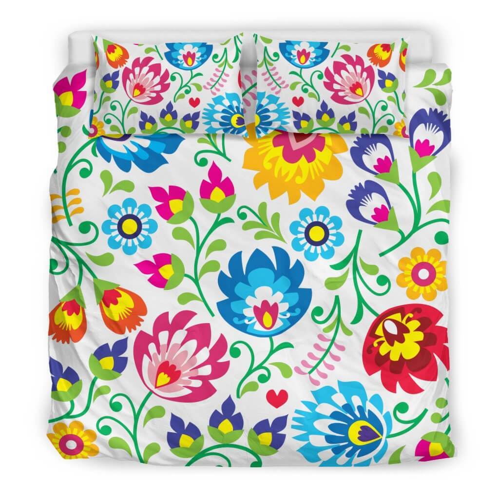 Bedding Set - White Floral Bedding Set
