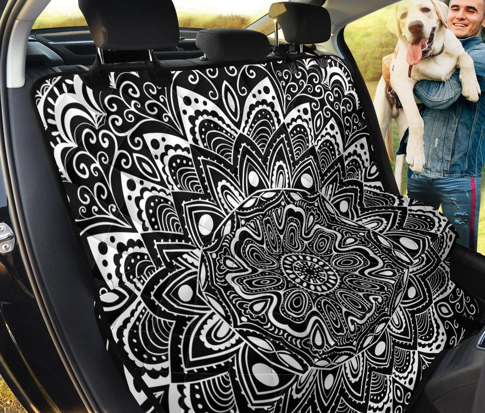 Black And White Mandala Pet Seat Covers