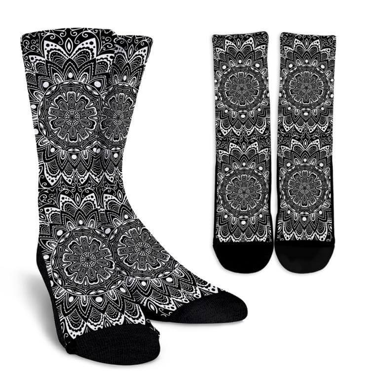 Black And White Mandala Socks