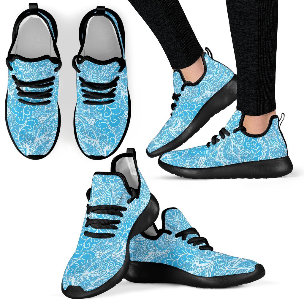 Calm In Blue Mesh Knit Sneakers