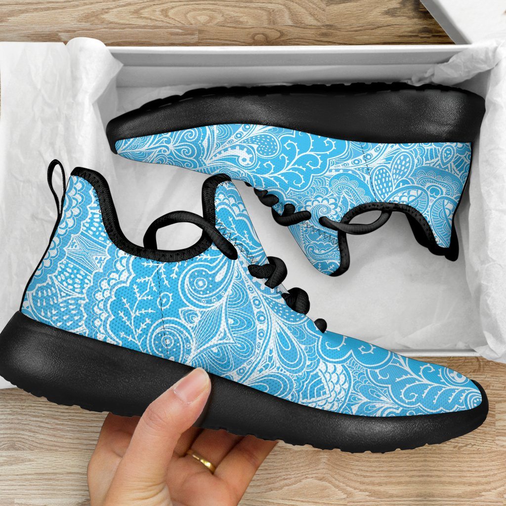 Calm In Blue Mesh Knit Sneakers