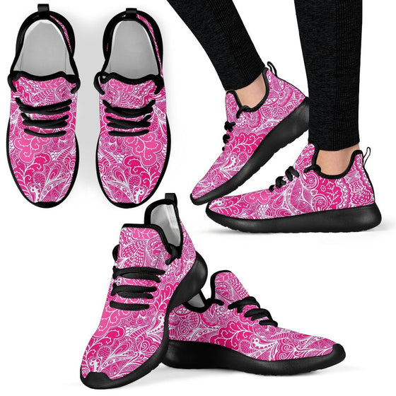 Calm In Pink Mesh Knit Sneakers
