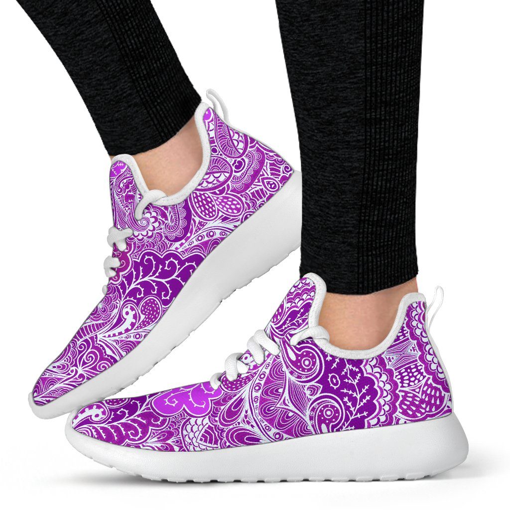 Calm In Purple Mesh Knit Sneakers