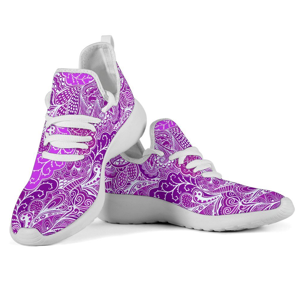 Calm In Purple Mesh Knit Sneakers