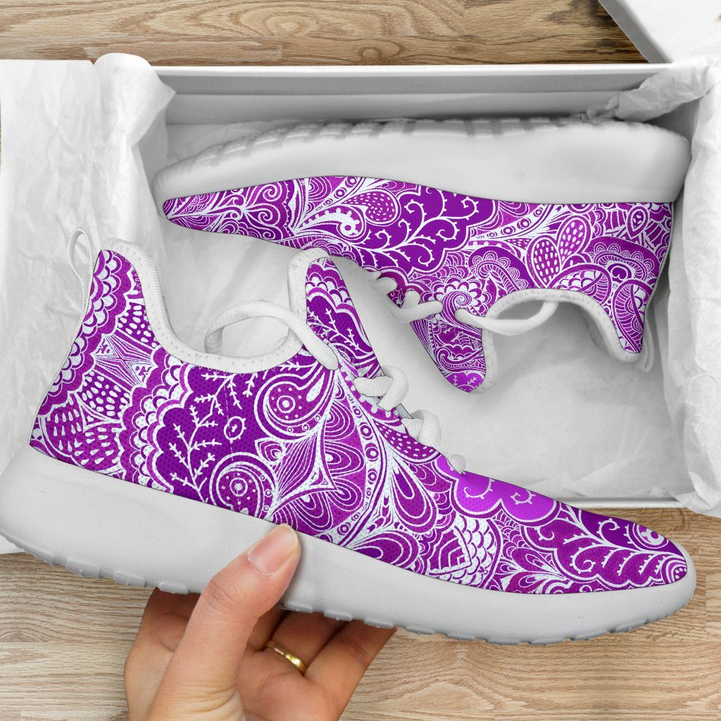 Calm In Purple Mesh Knit Sneakers