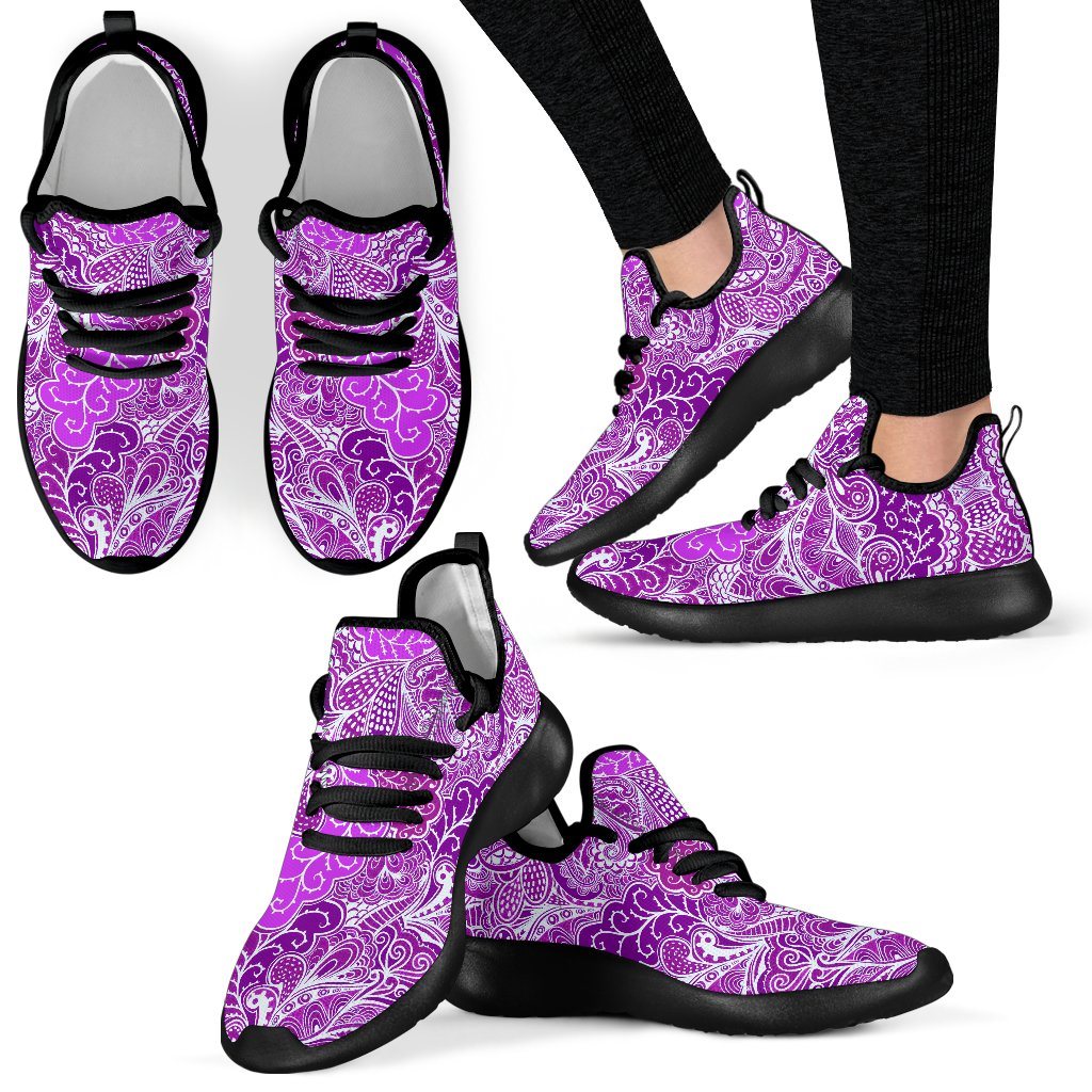 Calm In Purple Mesh Knit Sneakers