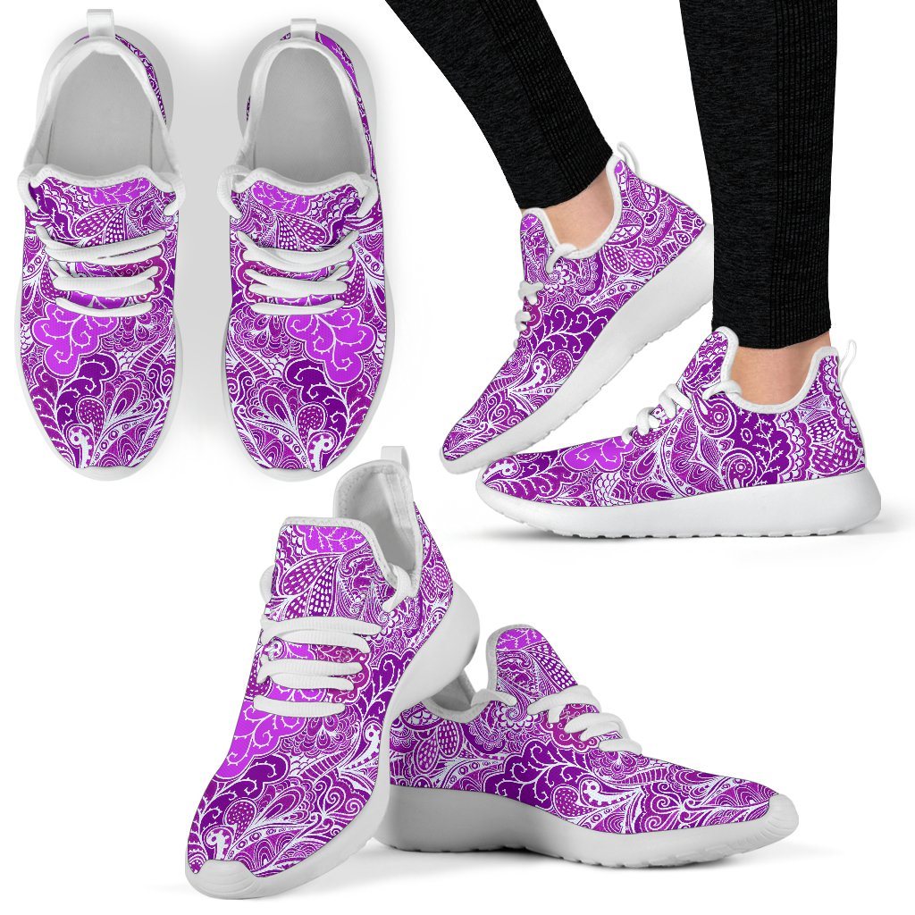 Calm In Purple Mesh Knit Sneakers