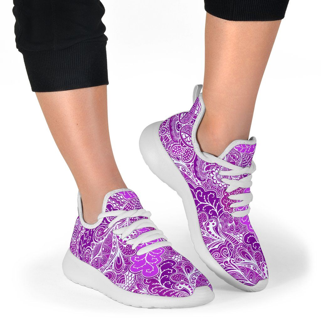 Calm In Purple Mesh Knit Sneakers