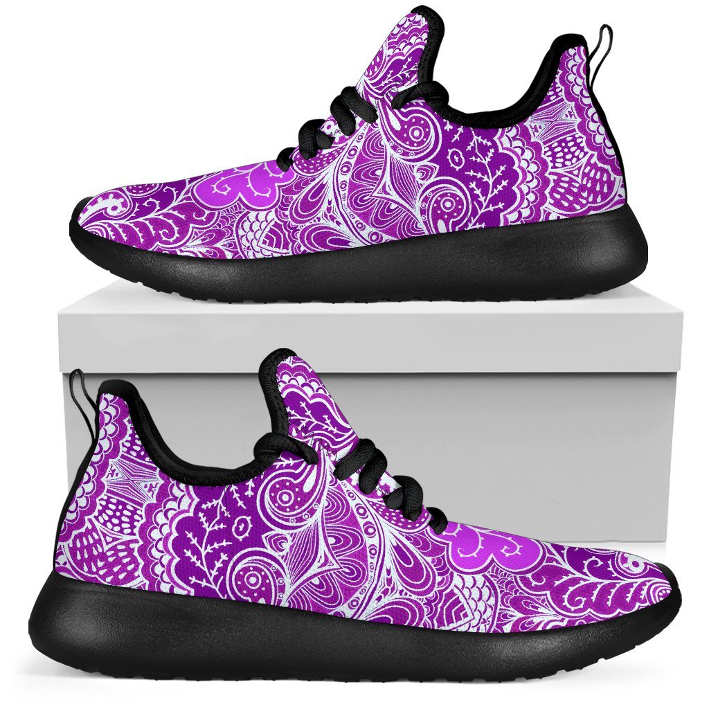Calm In Purple Mesh Knit Sneakers