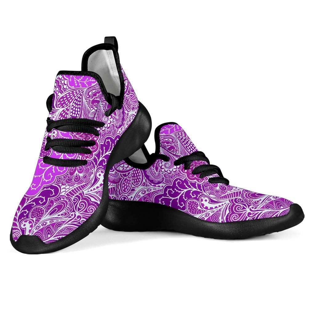 Calm In Purple Mesh Knit Sneakers