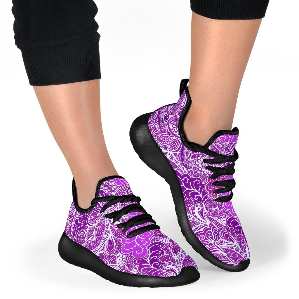 Calm In Purple Mesh Knit Sneakers