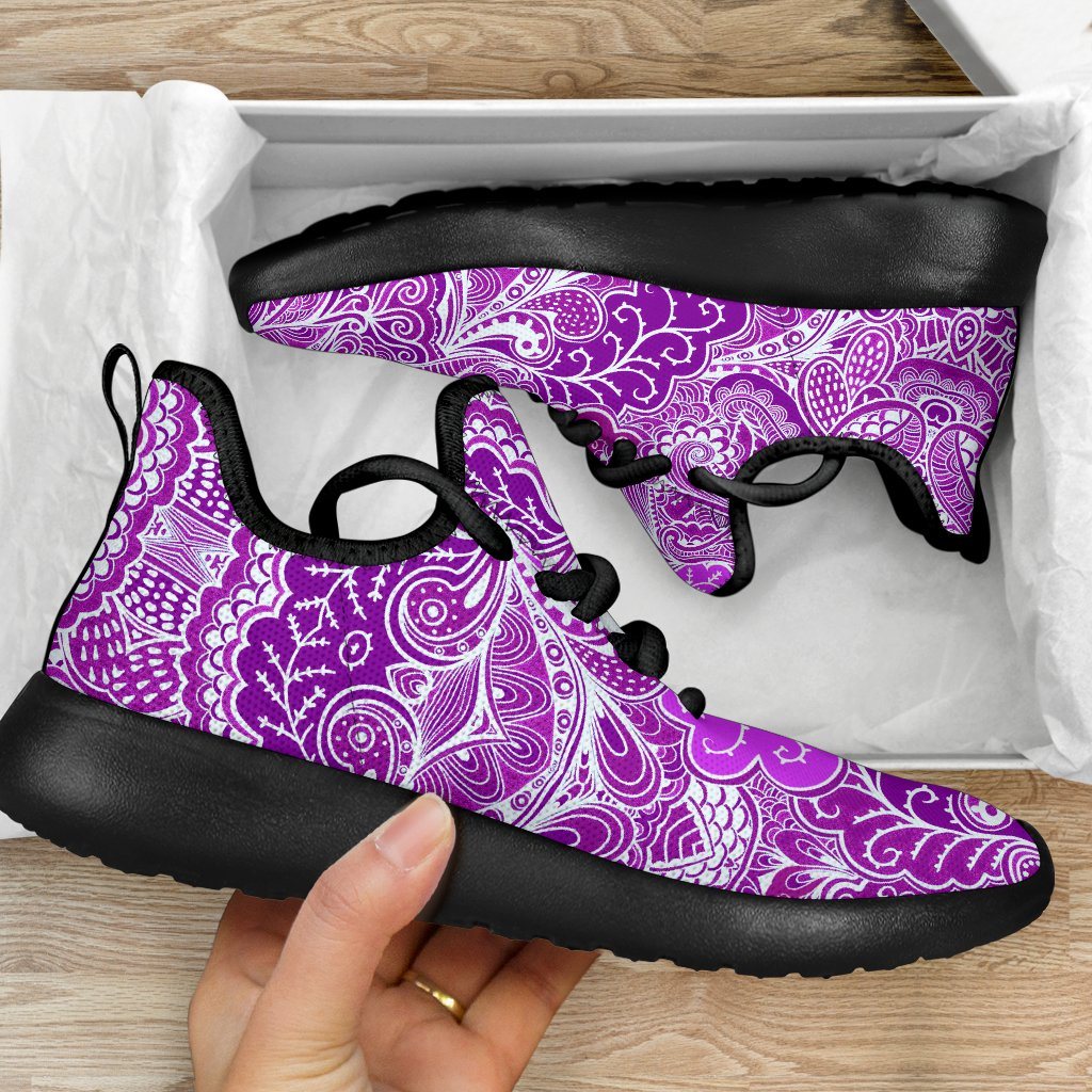 Calm In Purple Mesh Knit Sneakers