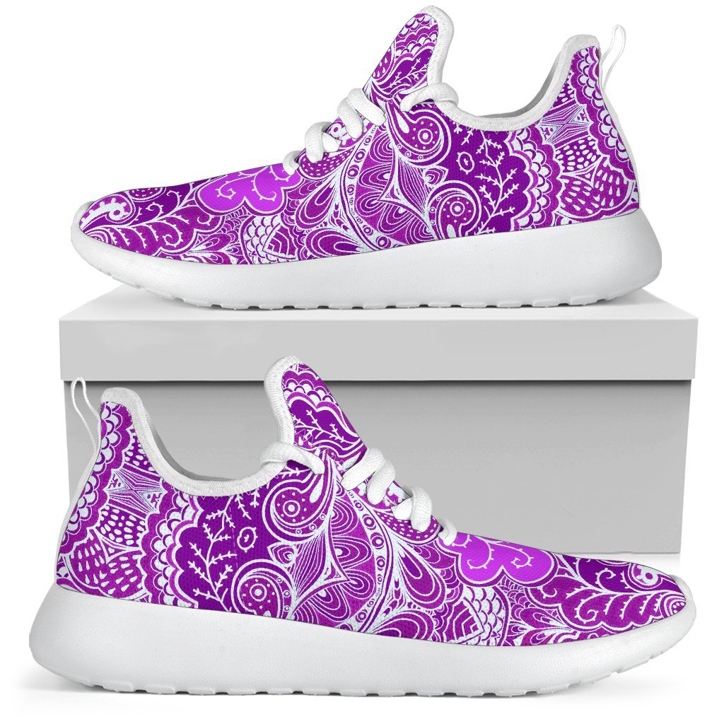 Calm In Purple Mesh Knit Sneakers