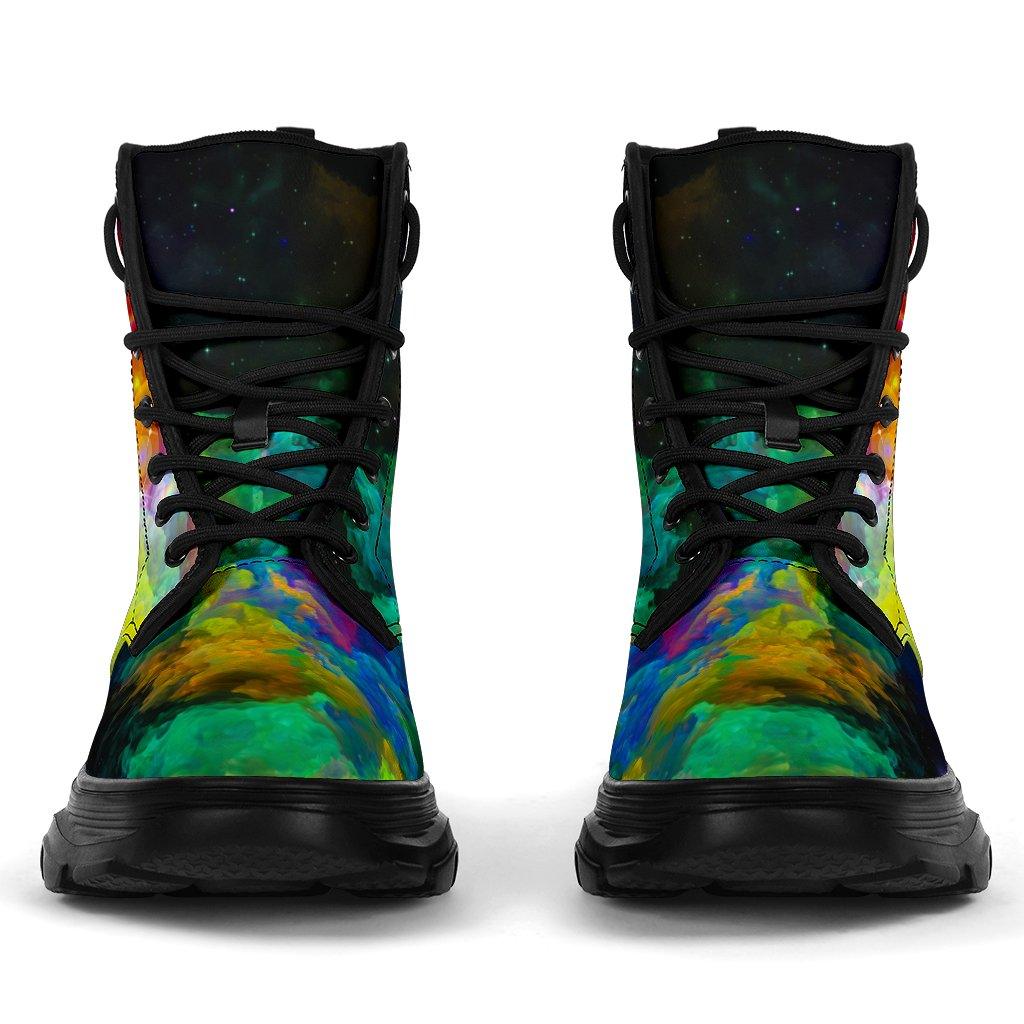 Colorful Galaxy Chunky Boots