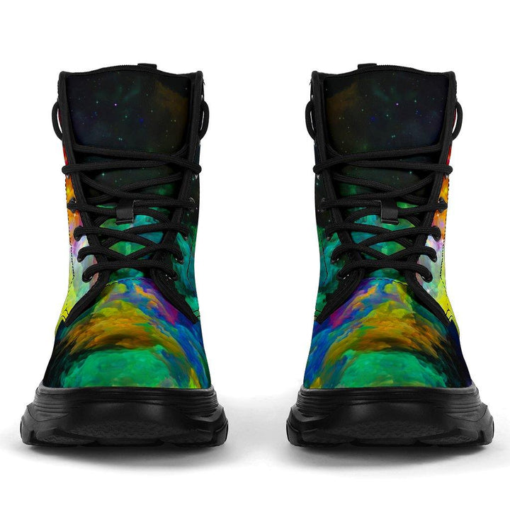 Colorful Galaxy Chunky Boots