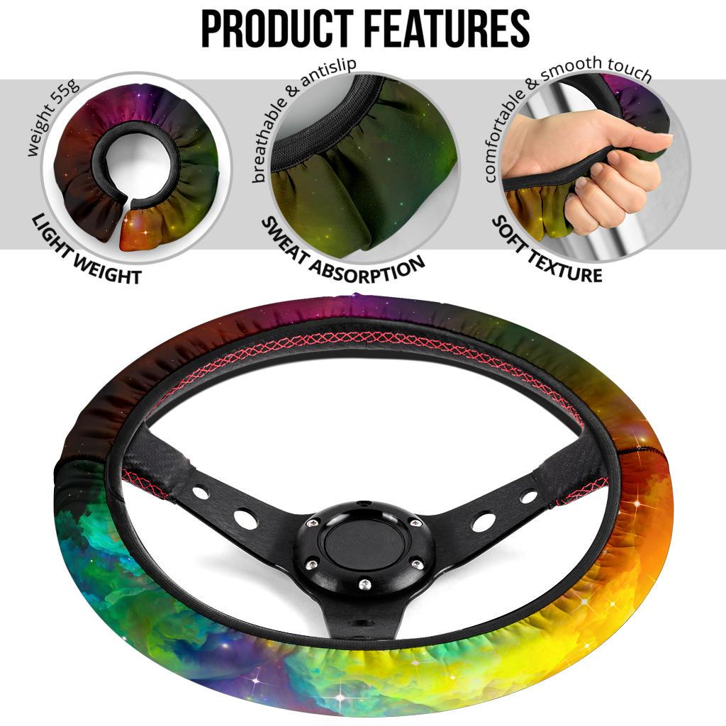 Colorful Galaxy Steering Wheel Cover