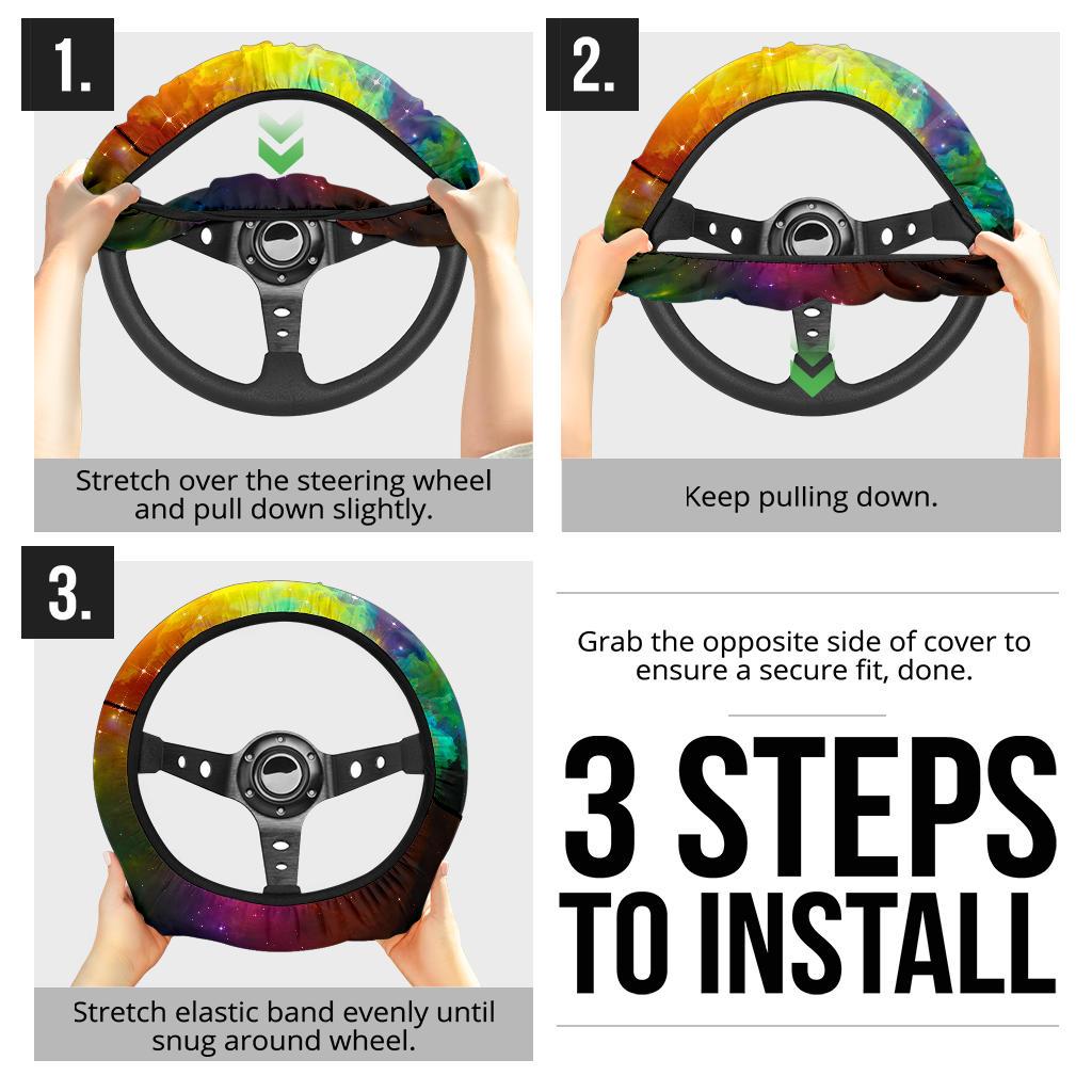 Colorful Galaxy Steering Wheel Cover