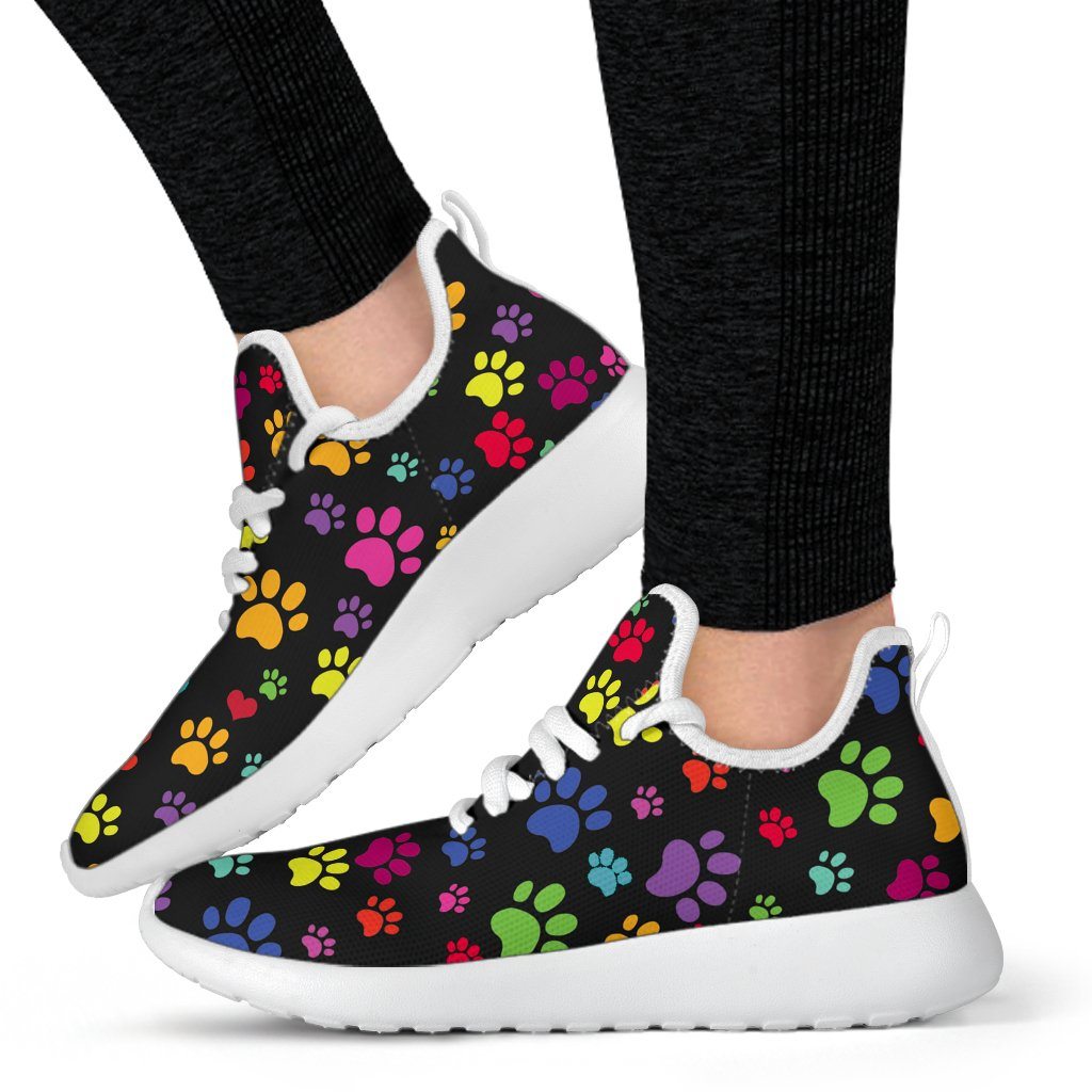 Colorful Paws Mesh Knit Sneakers