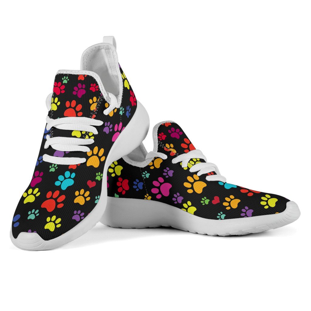 Colorful Paws Mesh Knit Sneakers
